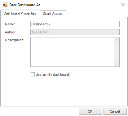 Save Dashboard As dialog