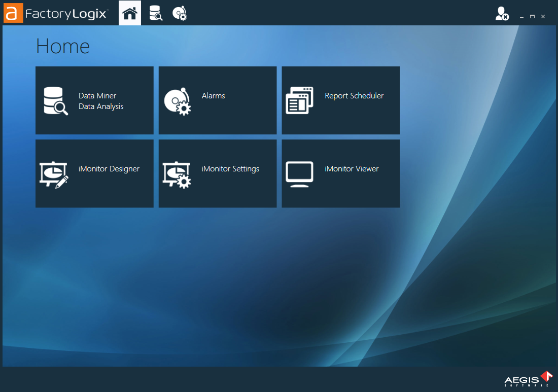 Analytics client application home screen