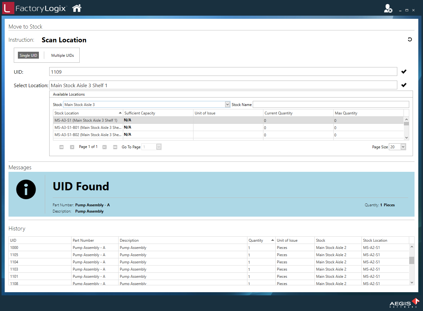 Single UID search result