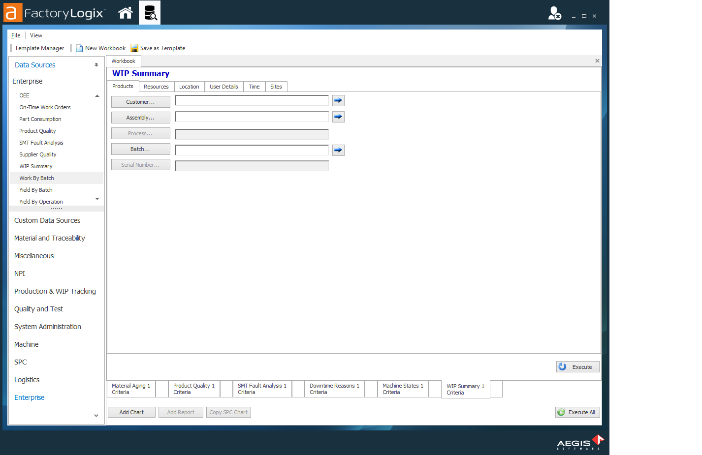 WIP Summary enterprise data source