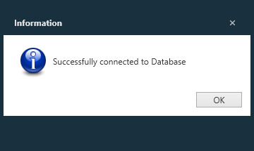 Successful database connection message