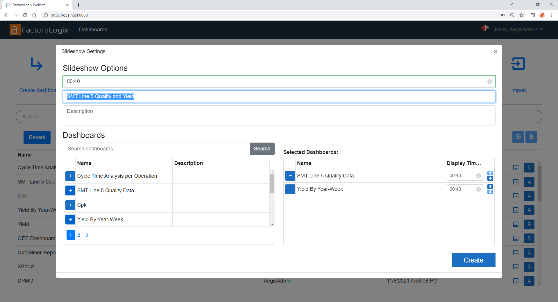 Slideshow Settings dialog - slideshow options