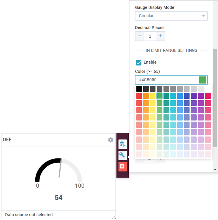 Specify colors, fonts, and text styles for a metric