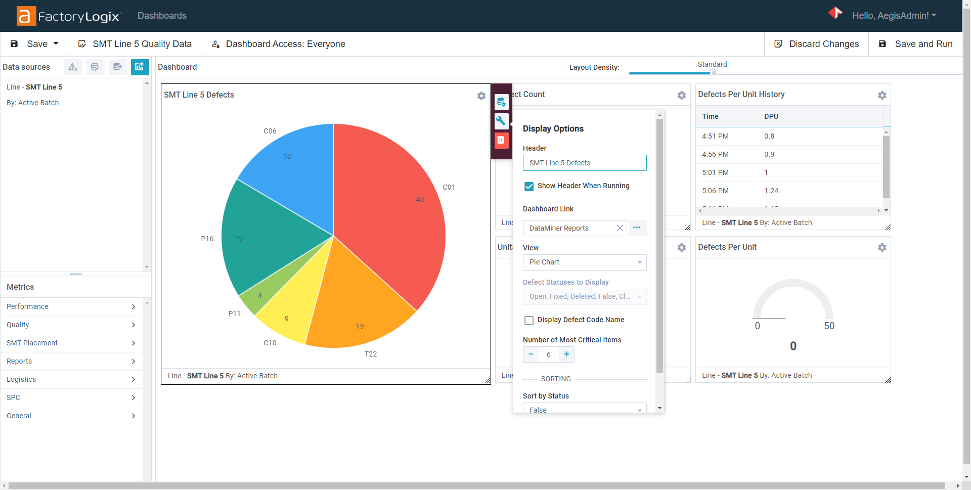 Changing a metric header