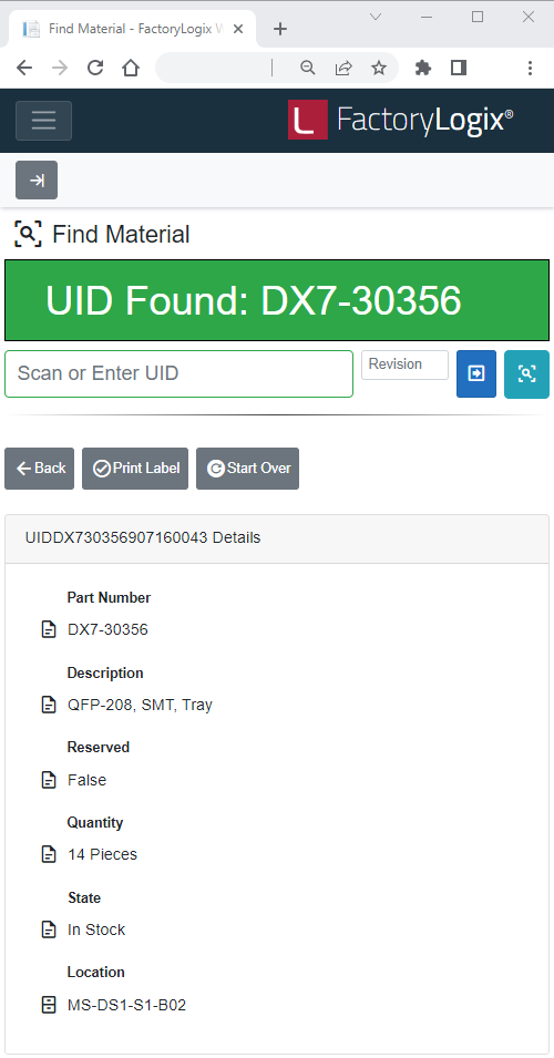 Find Material results