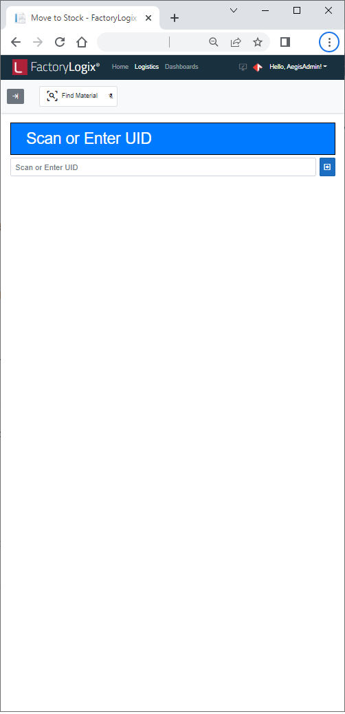 Select Move to Stock on the left side of the window