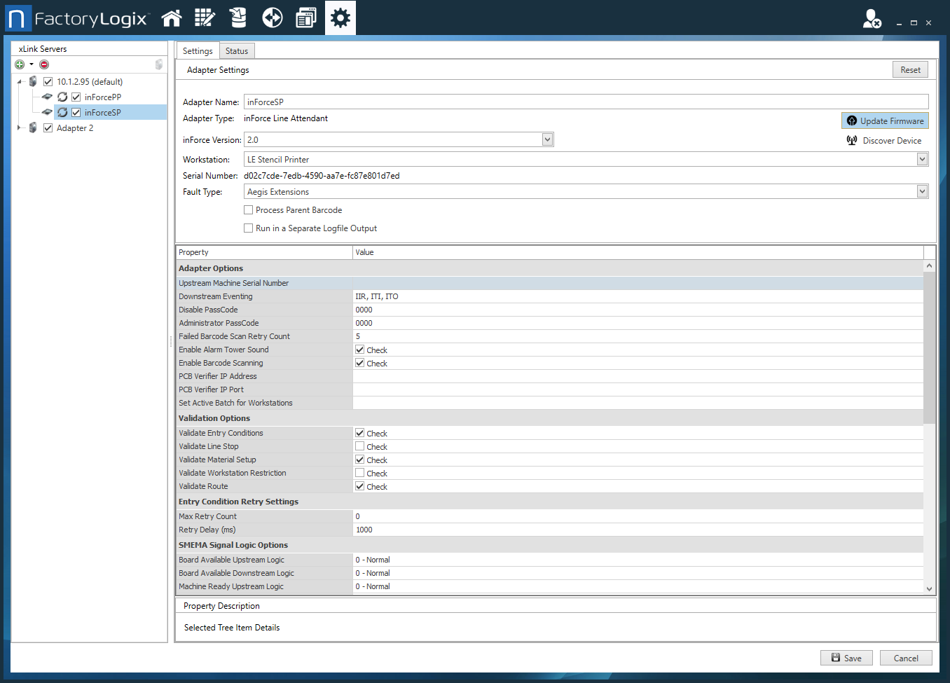 With the inForce unit connected and powered ON, select the Update Firmware button