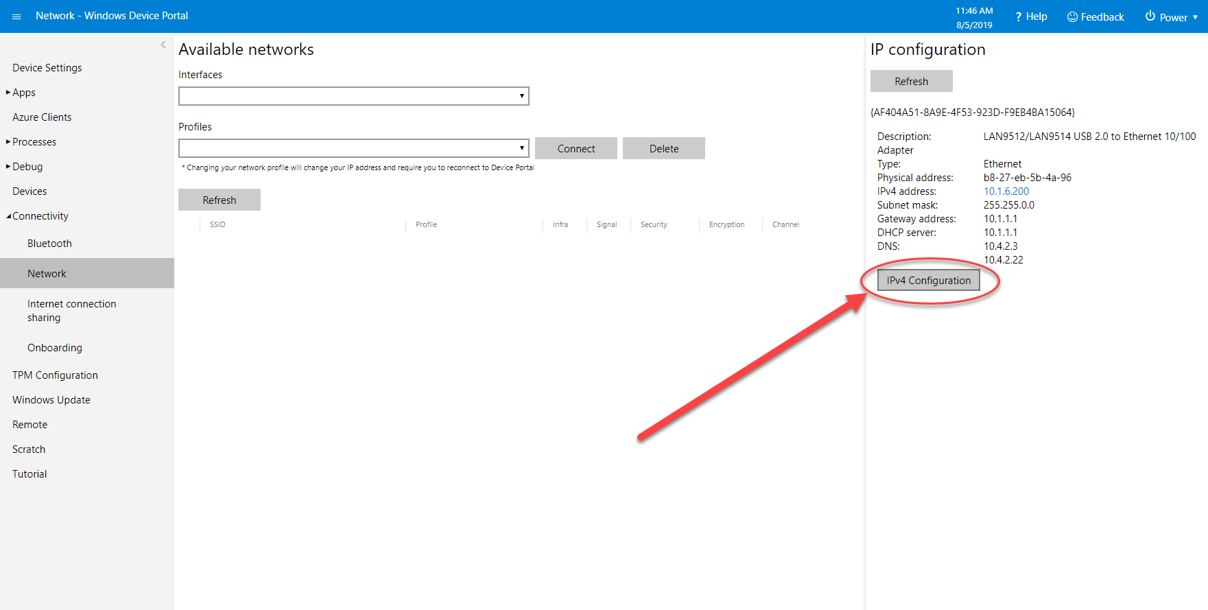 Network Windows Device Portal