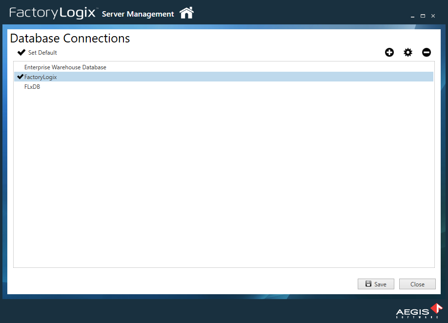 Database Connections window