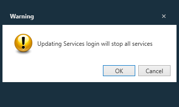 Updating services login confirmation message