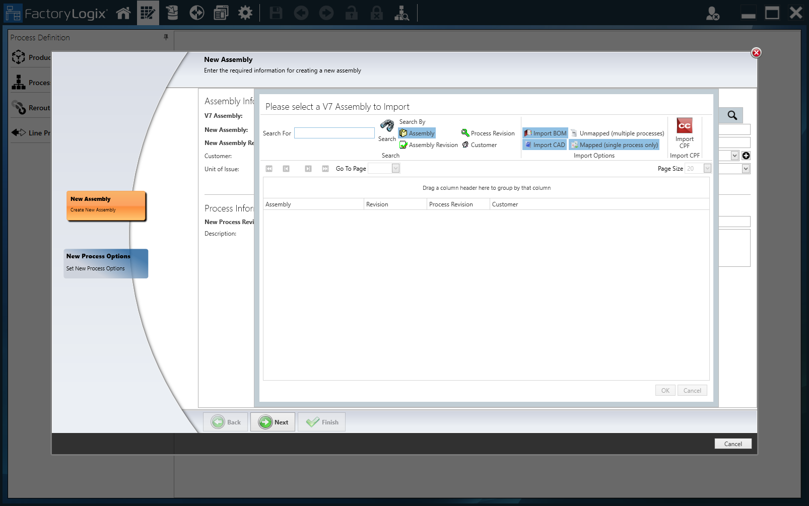 Please Select a V7 Assembly to Import