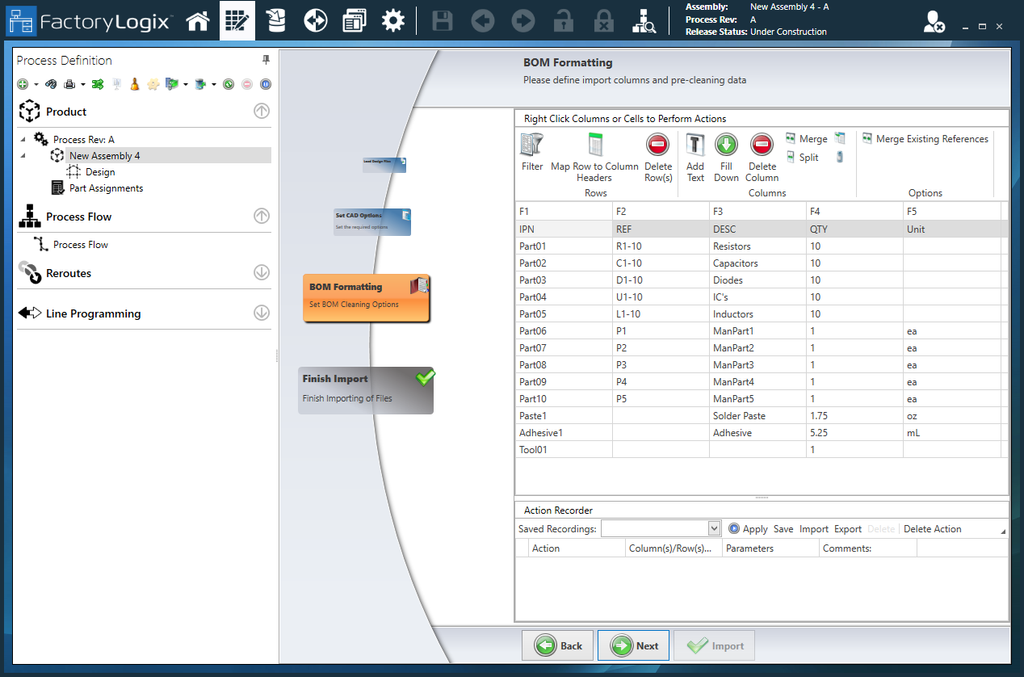 Map rows to column headers