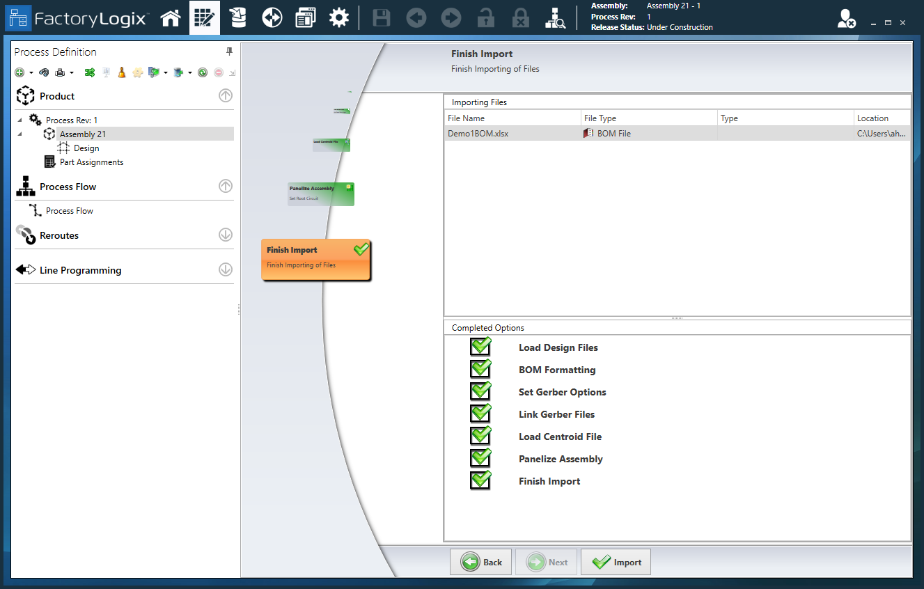 Select the Import button