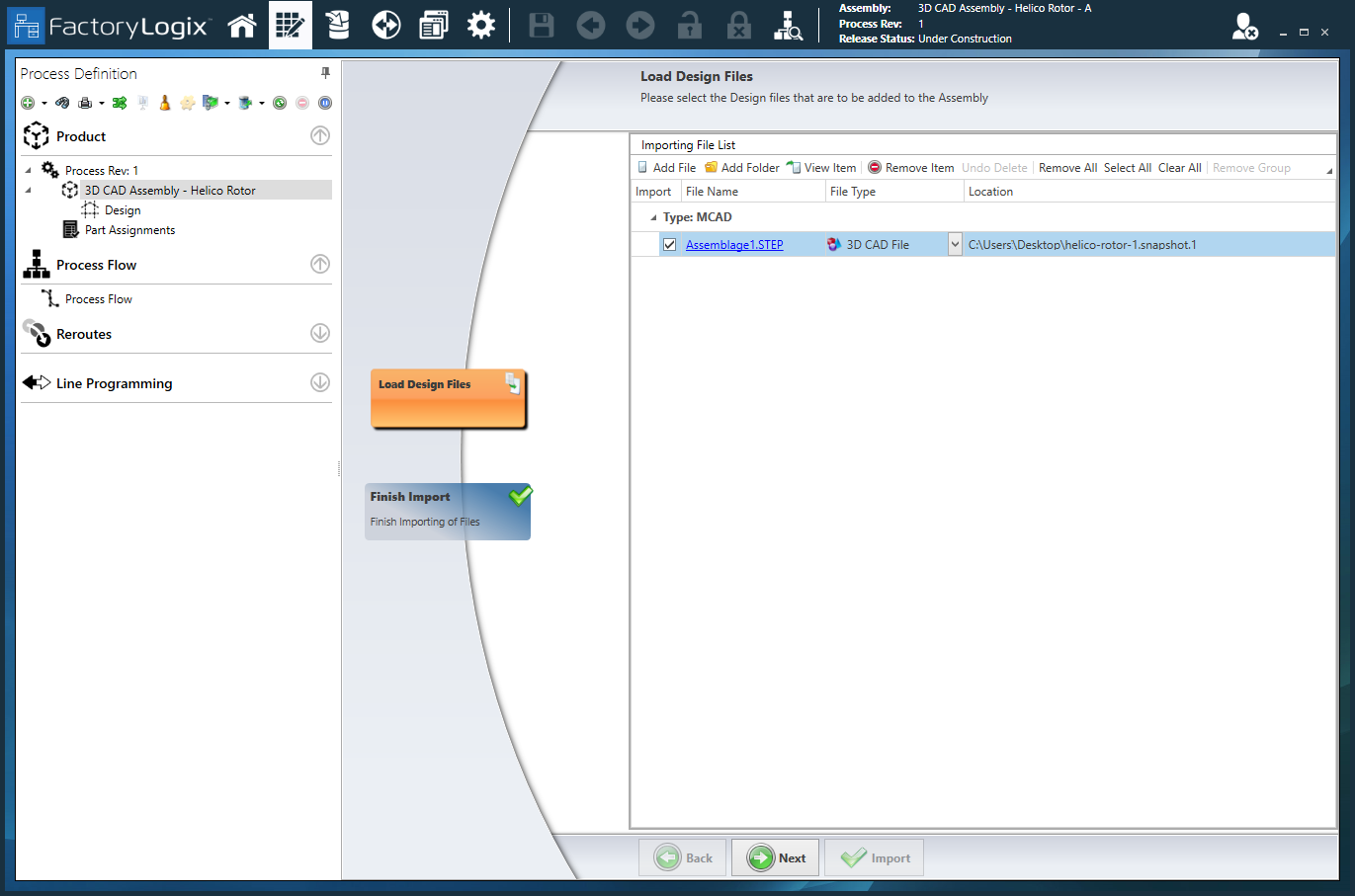 Load Design Files page