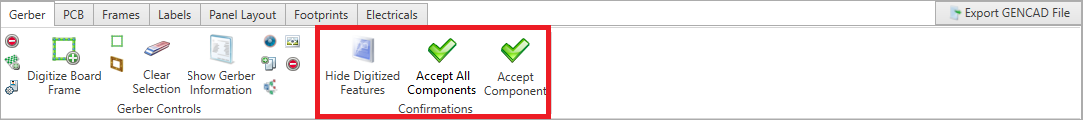 Gerber tab - Gerber Confirmations tools