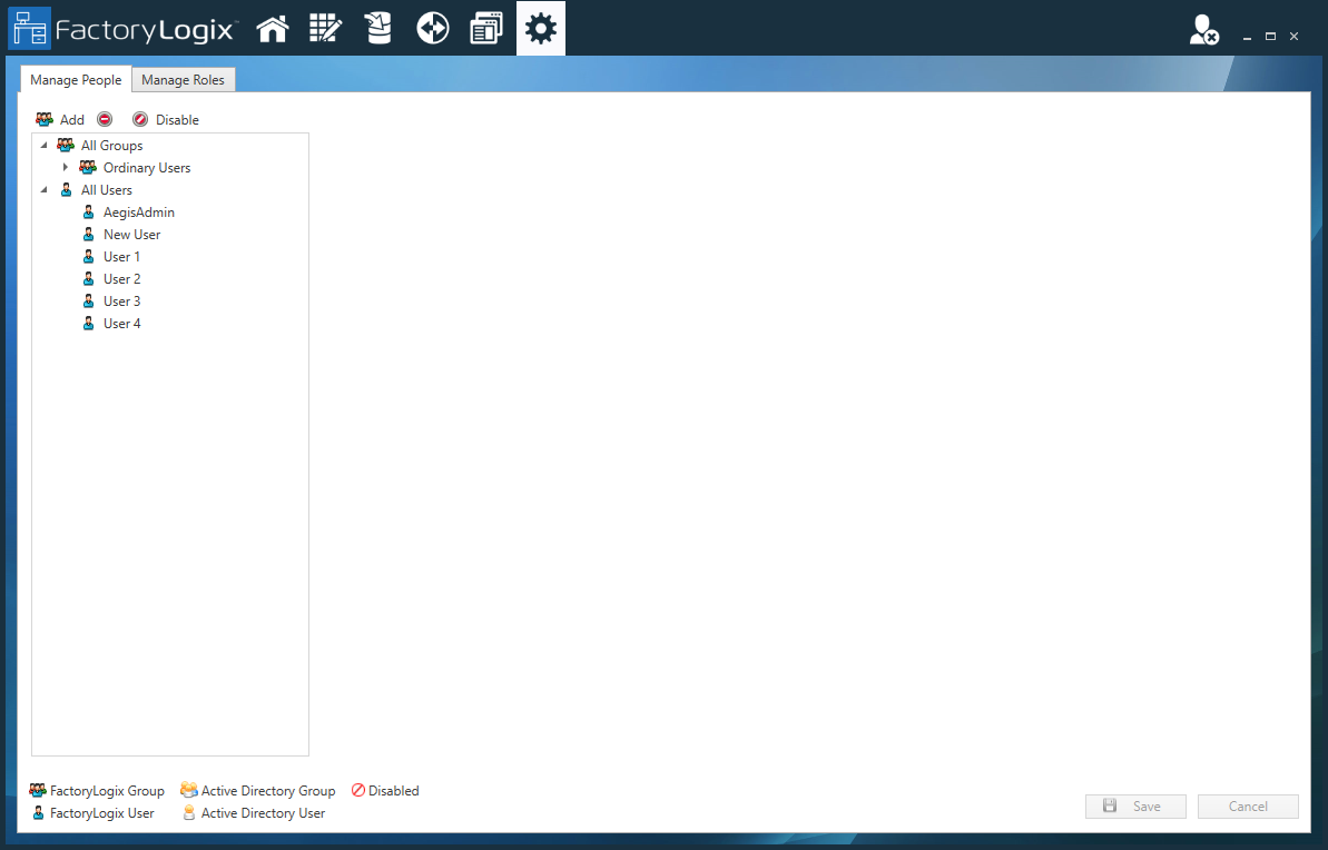 Create a new user - Manage People tab