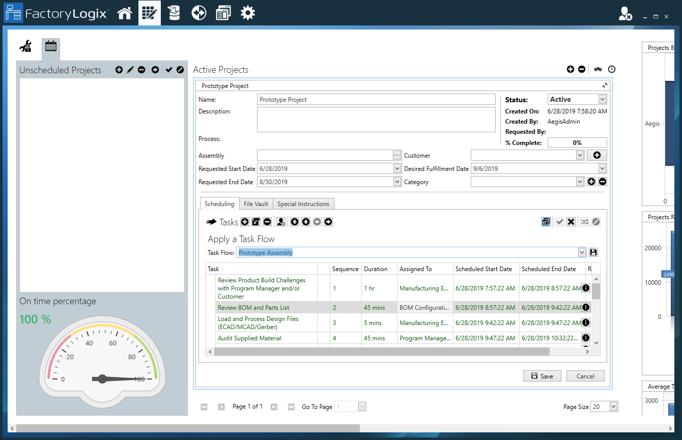 Apply a task flow template to a project