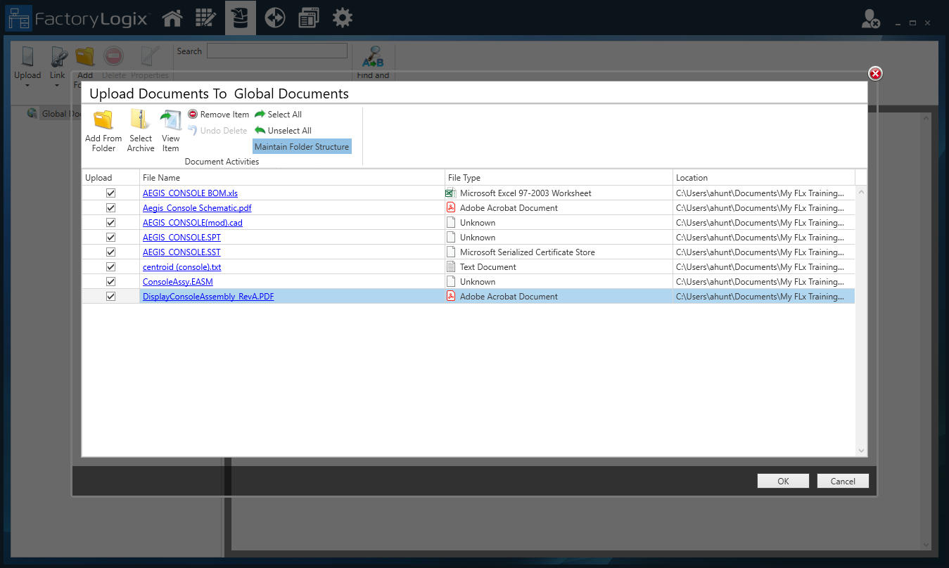 Select the Maintain Folder Structure button