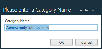 Please enter a Category Name dialog