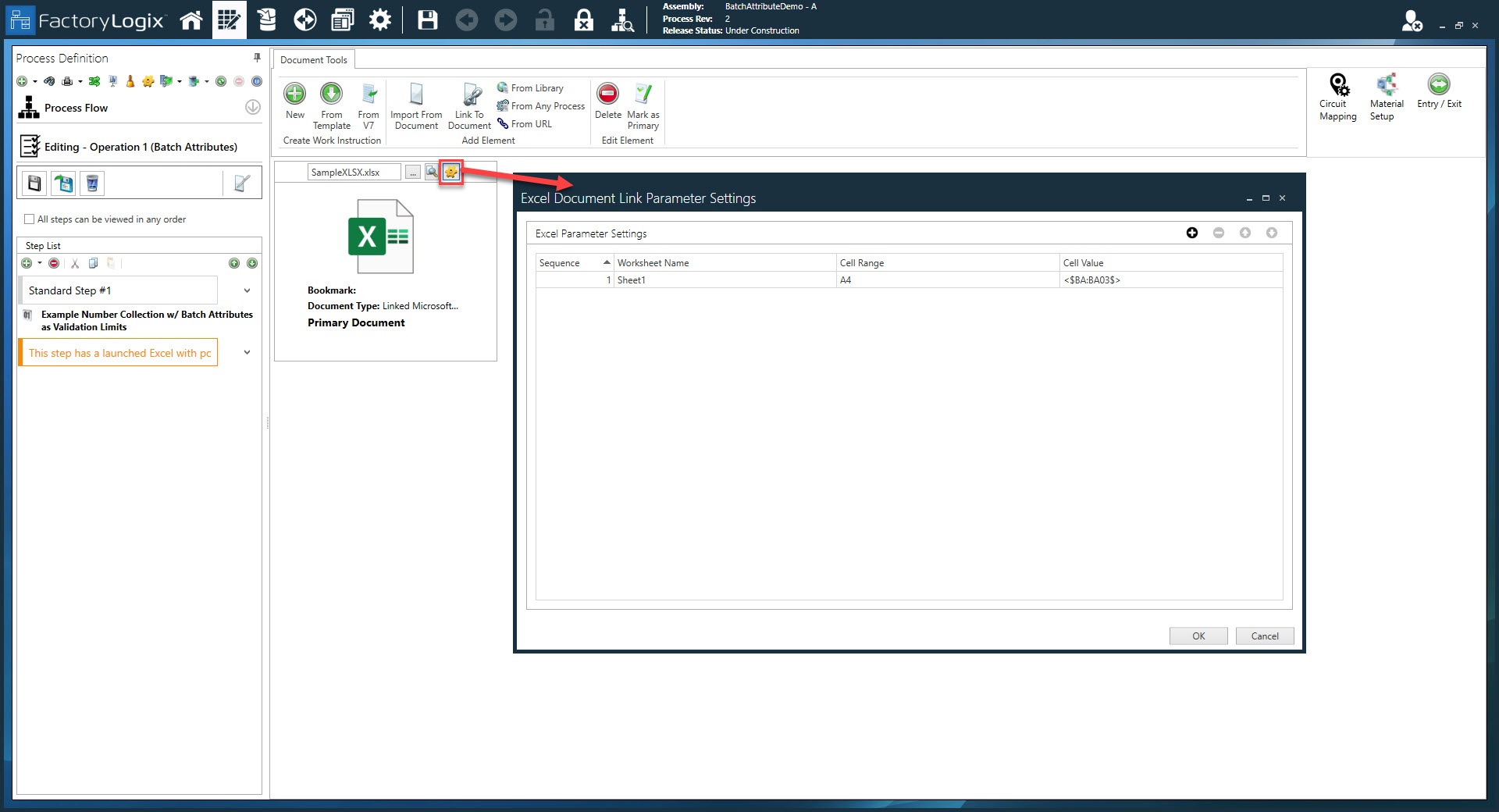 Excel Launch with cells populated