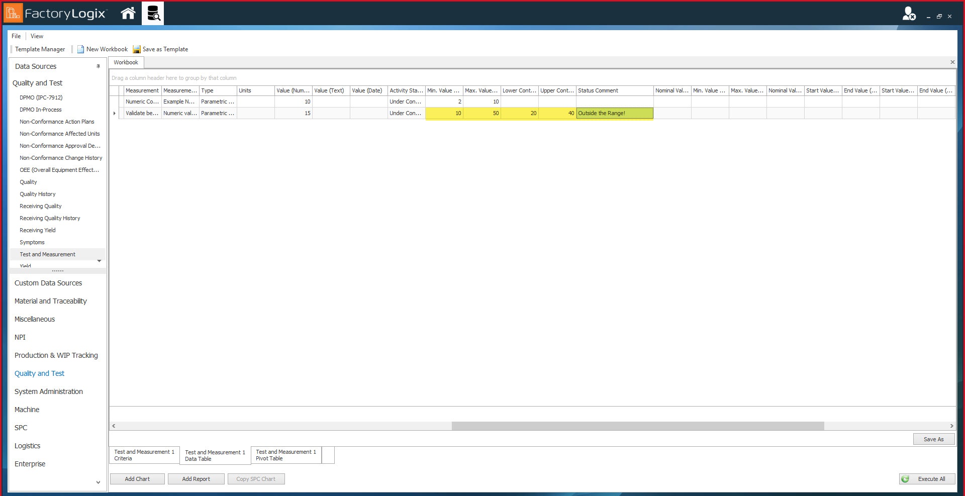 Validate with Control Limits