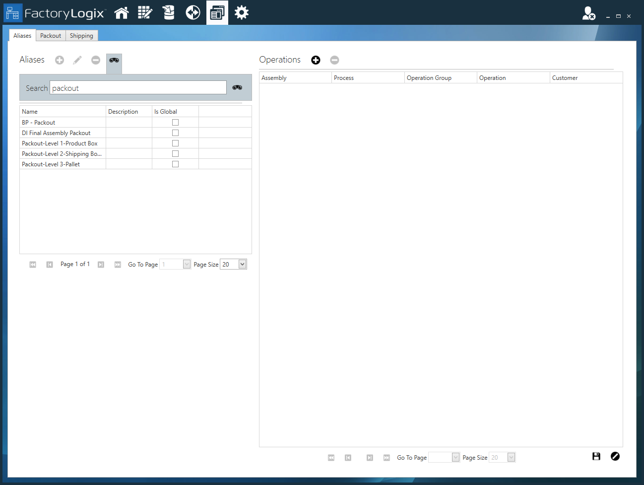 Search for operation alias