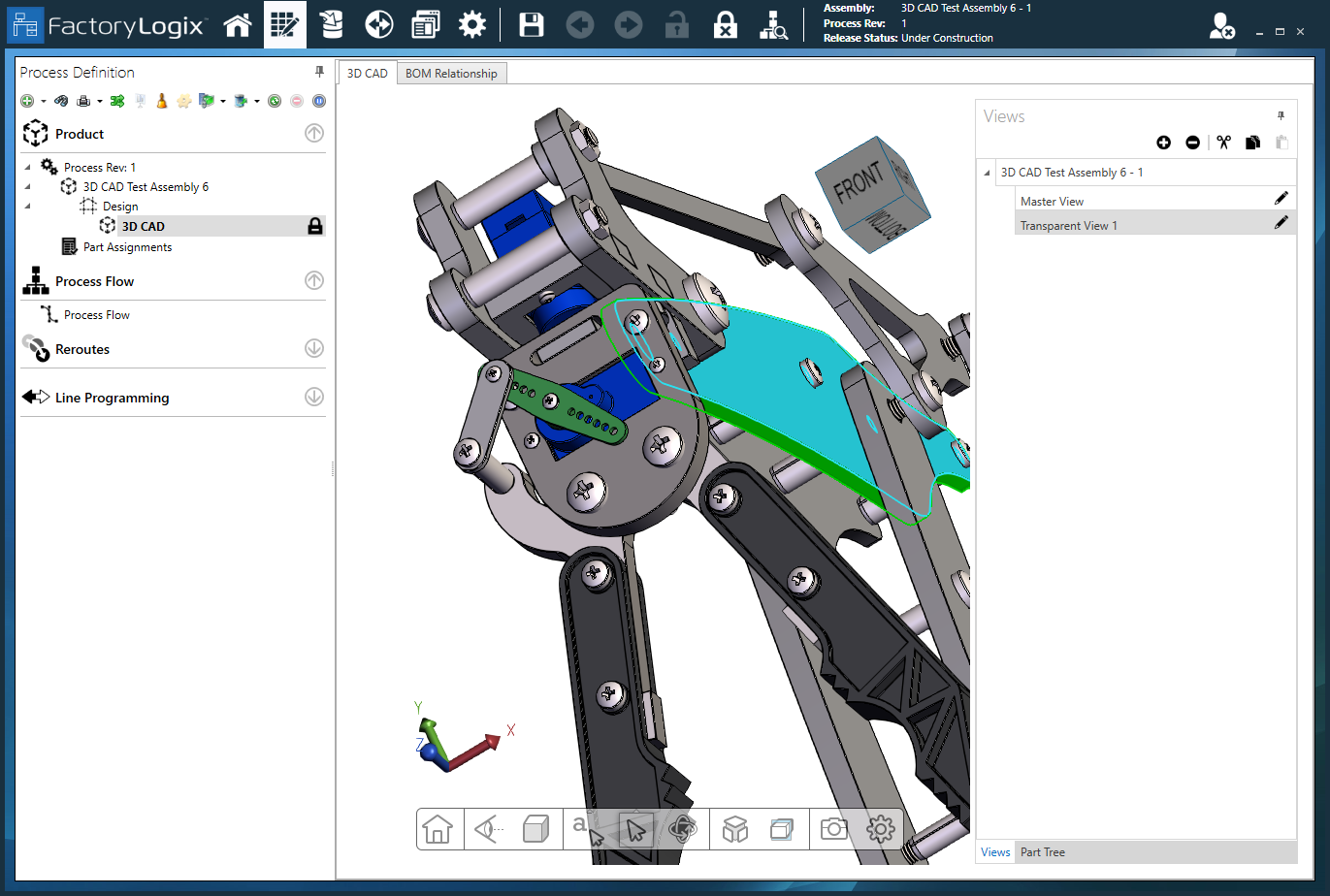 Part selected for transparency
