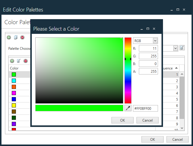 Please Select a Color dialog