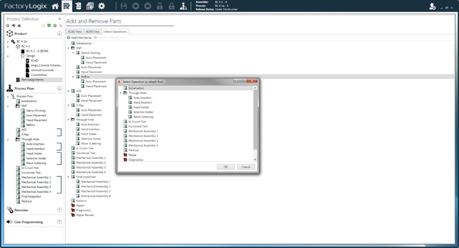 Add and Remove Parts (BOM view)