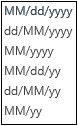 Date format options