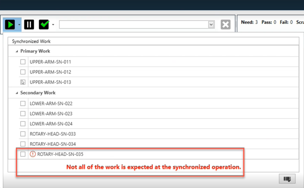 Secondary work message