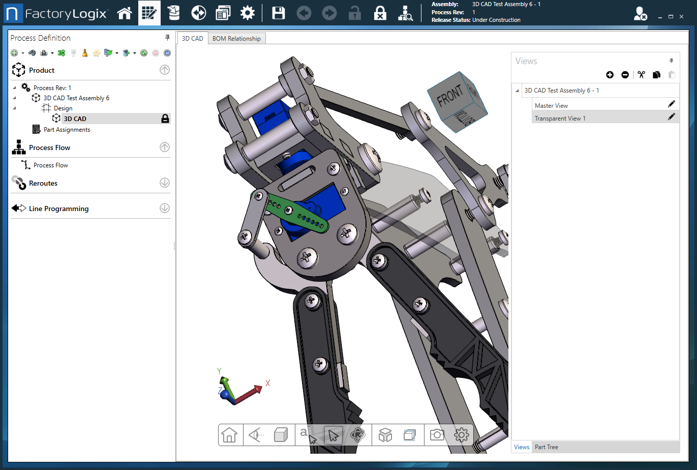 Transparency applied to a single part