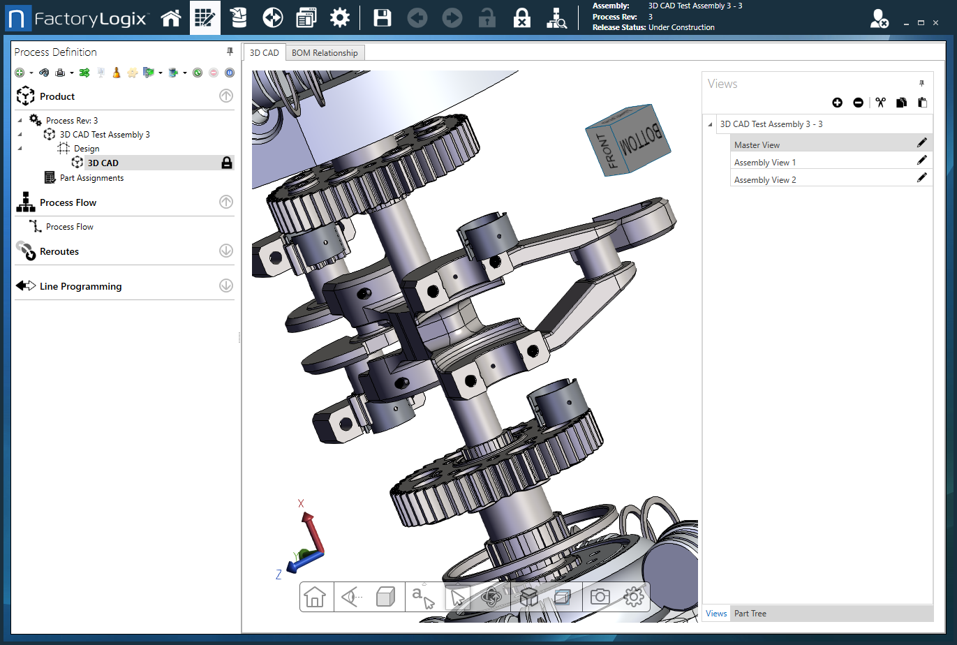 Assembly with some parts hidden