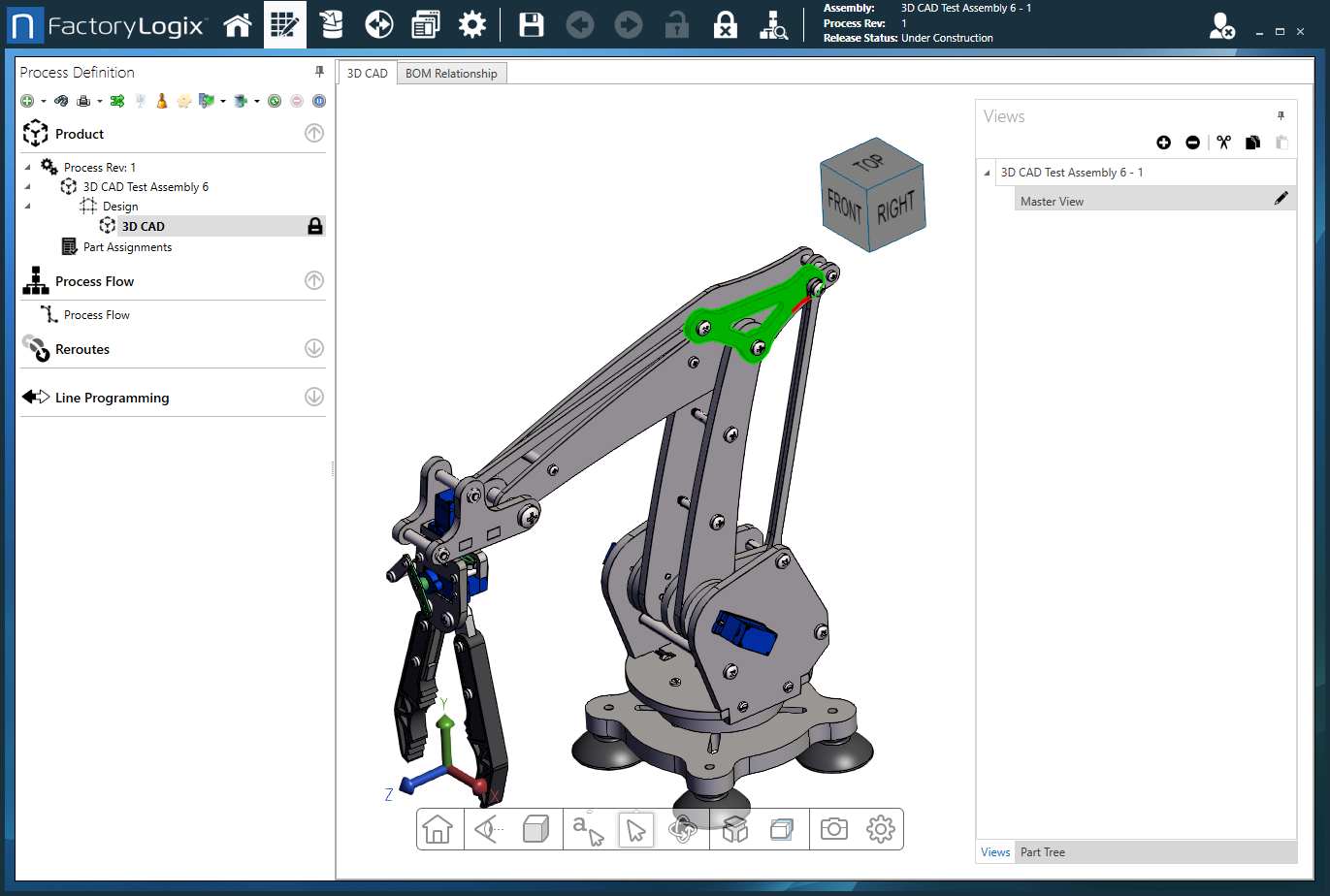 Select a part to separate from the assembly