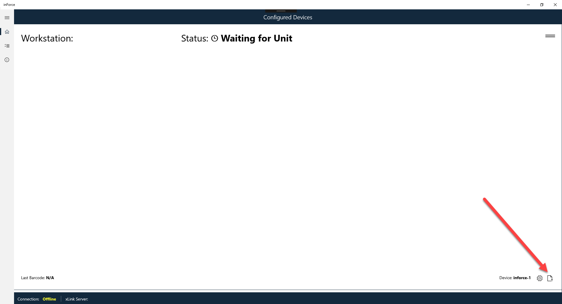 Select the Log File button to display the inForce log file