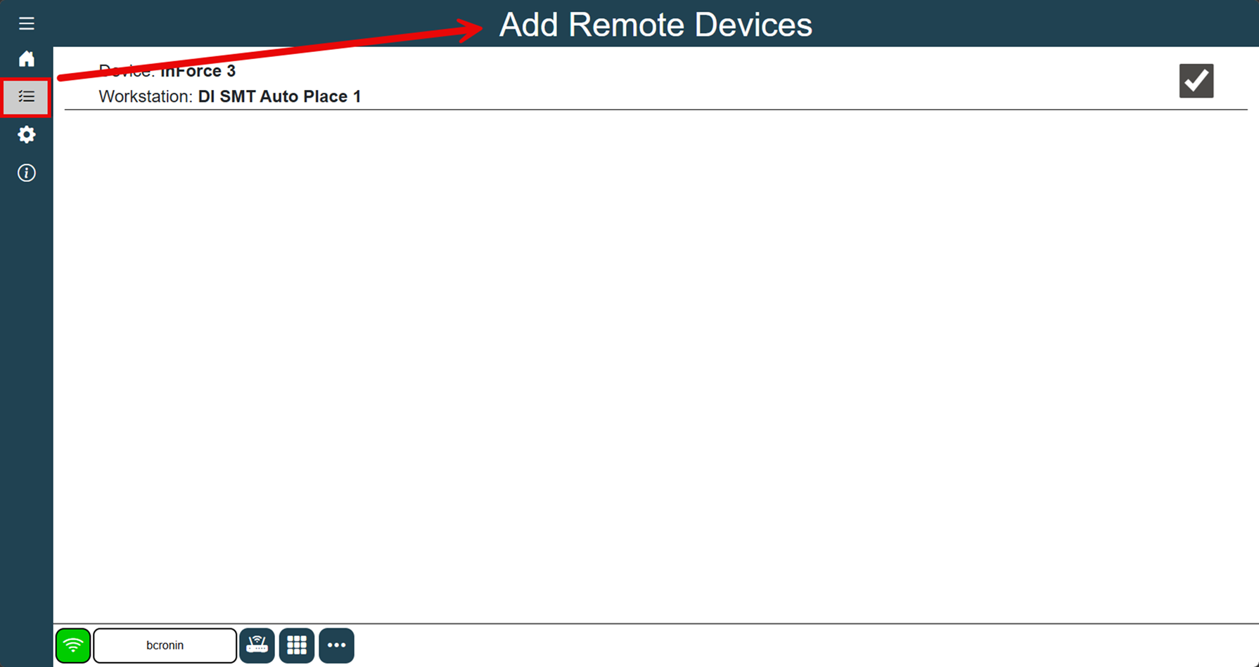 inForce 3 - Add Remote Devices dialog