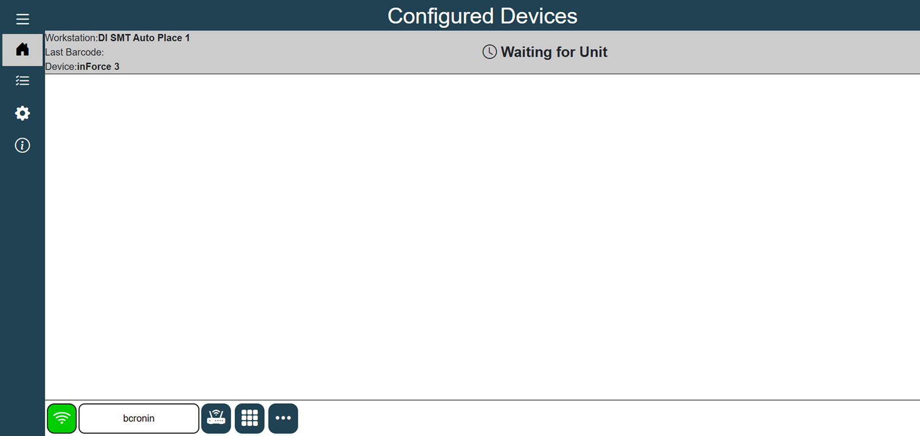 inForce 3 - Configured Devices dialog