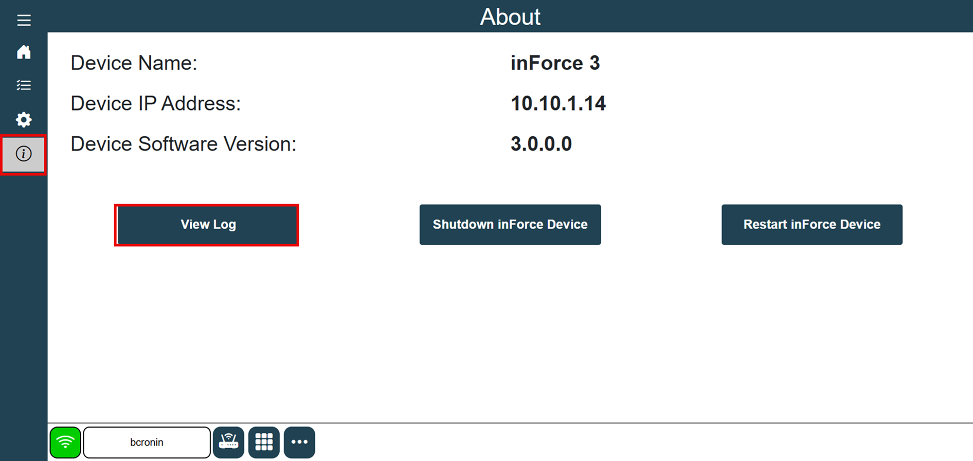 inForce 3 - About dialog