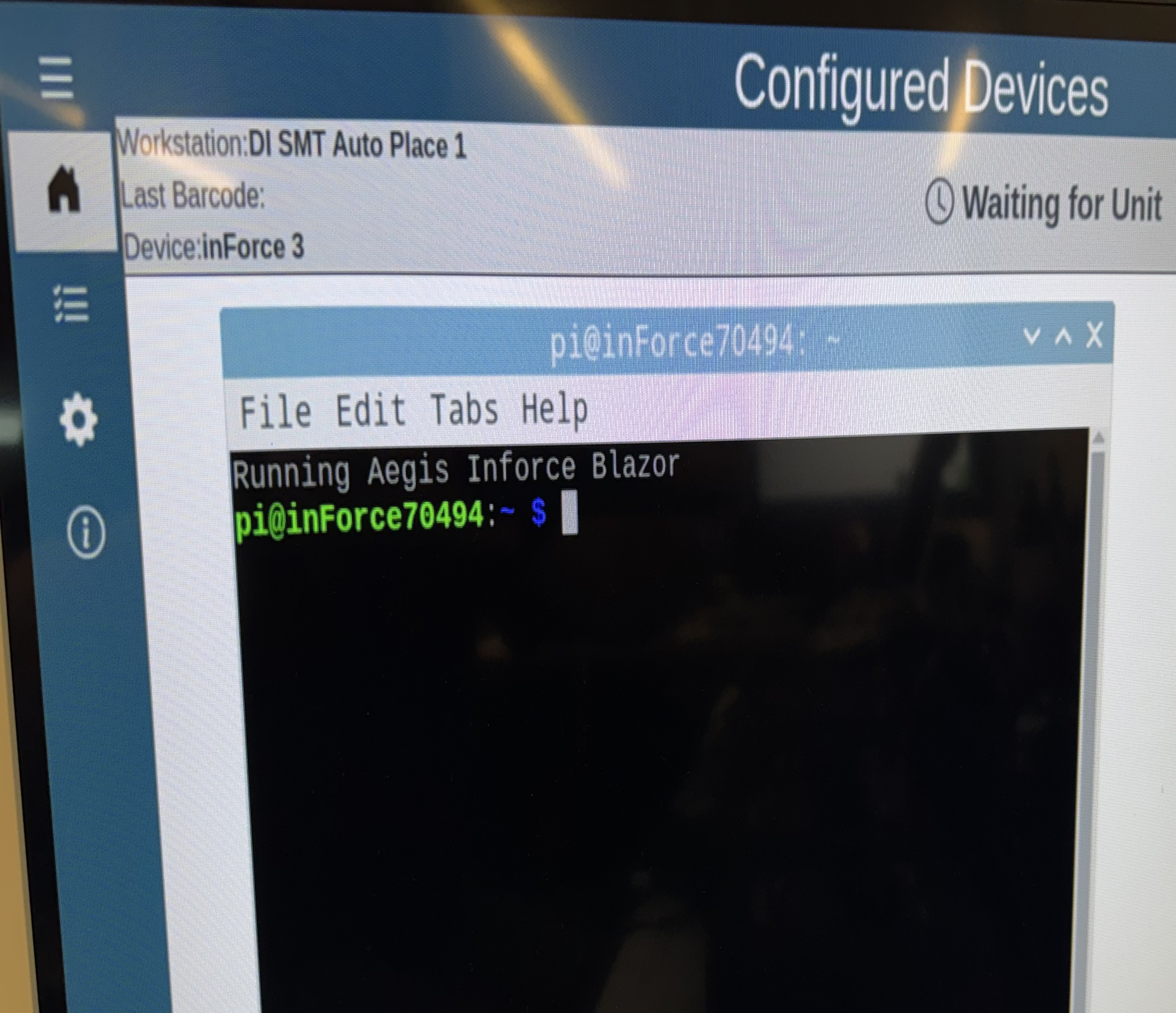 inForce 3 - terminal window