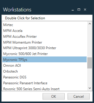Workstations dialog