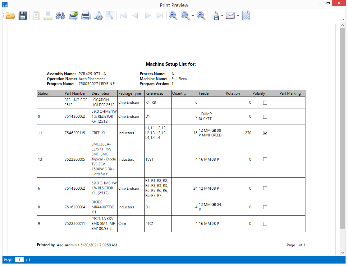 Print Material Setup