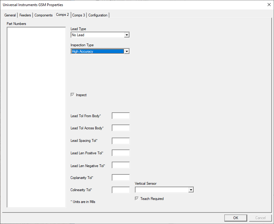 Universal Properties dialog CDI Full Library Support - Comps2 tab
