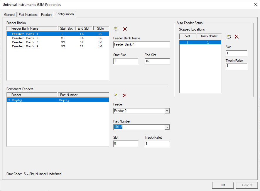 Universal Properties dialog CDI format - Configuration tab