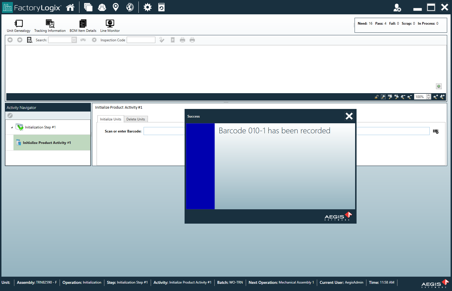 Initialization activity in Operations
