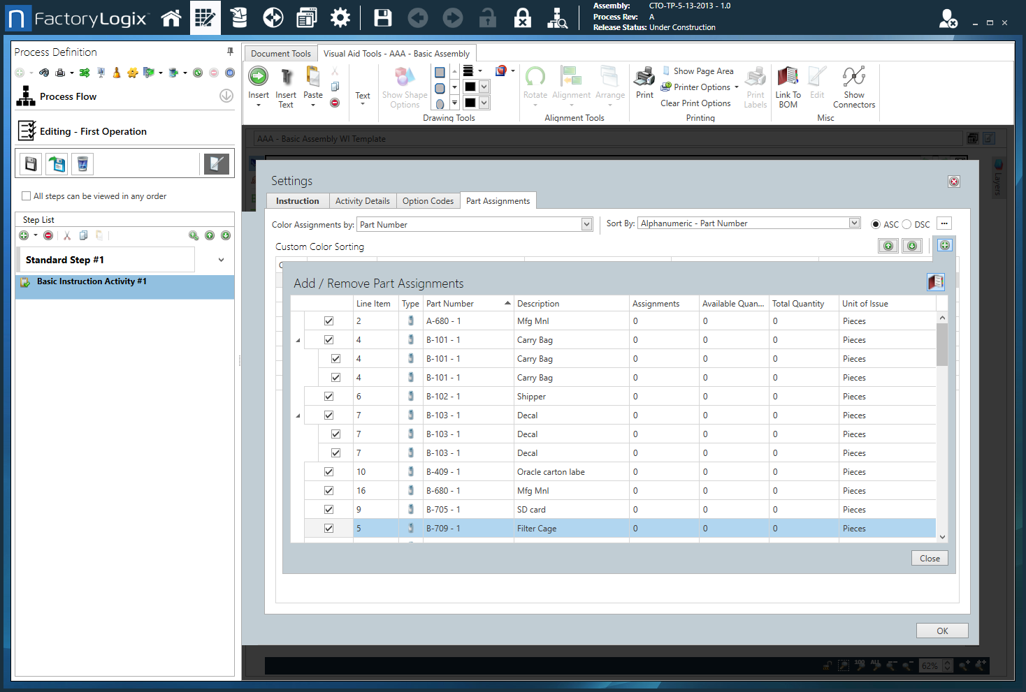 Basic Instruction Activity Part Assignments