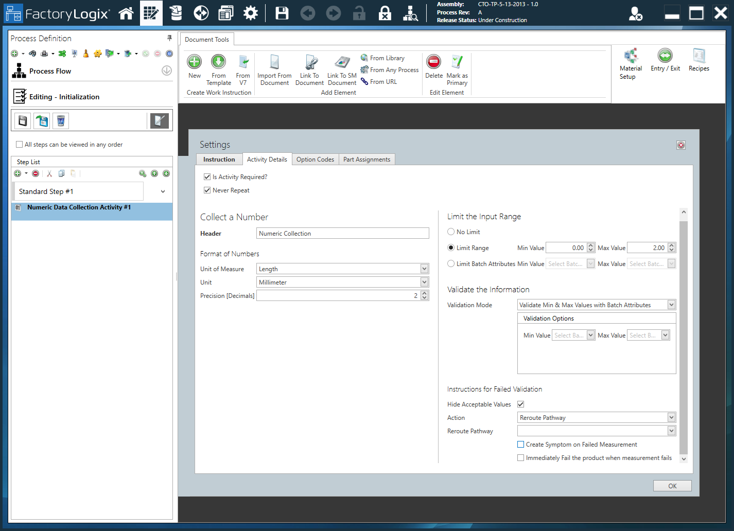 Collect a Number activity - Activity Details tab