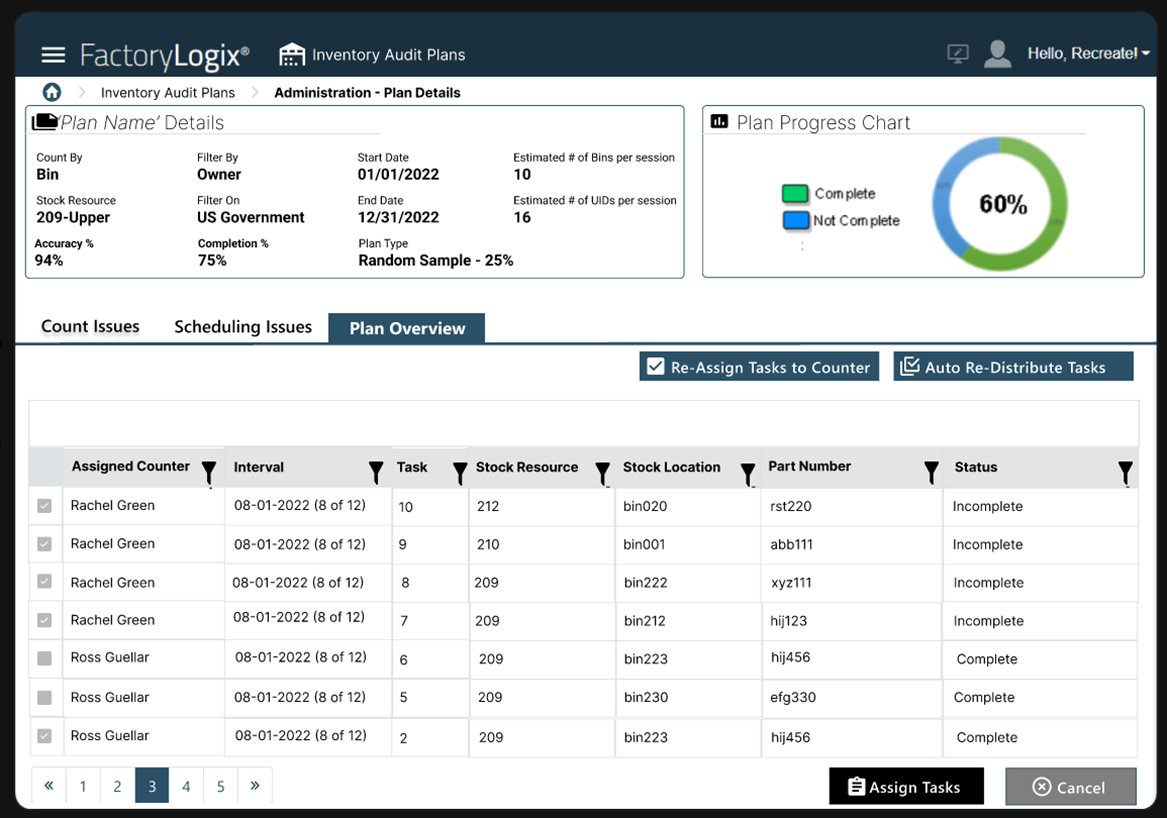 Plan Overview tab