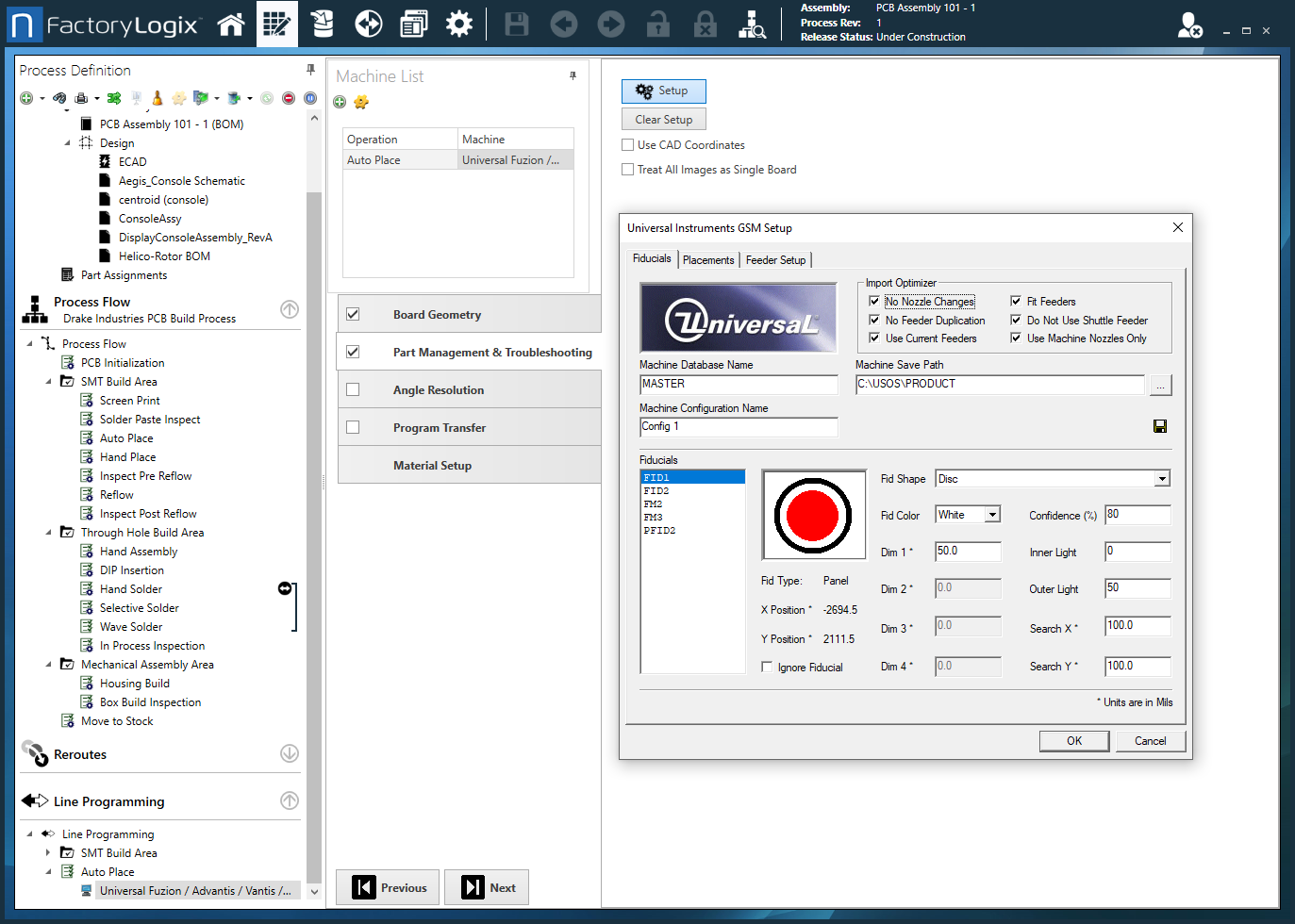 Universal Setup dialog