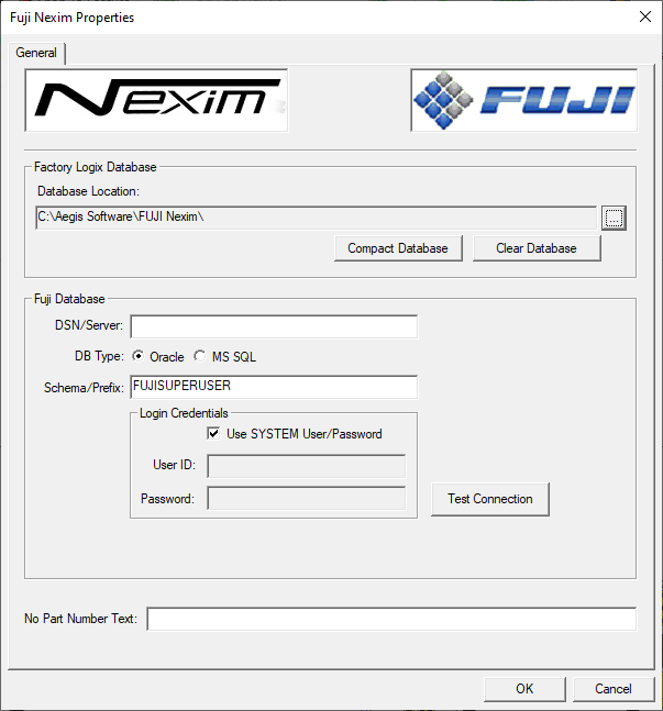 Fuji Nexim Properties dialog