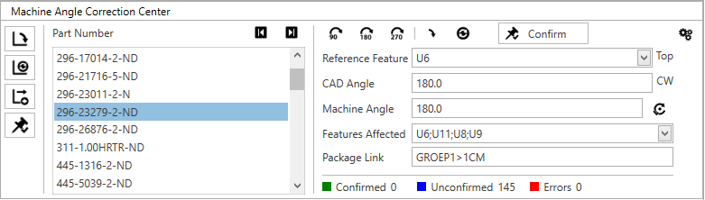 Machine Angle Correction Center options
